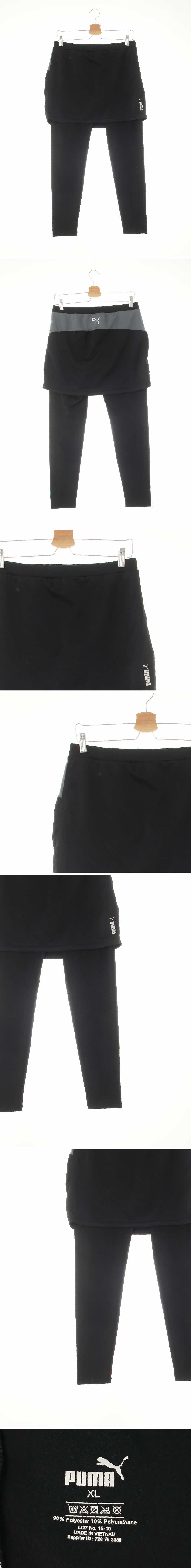 퓨마 실버로고치마레깅스 퓨마 블랙그레이 프린팅 실버로고치마레깅스