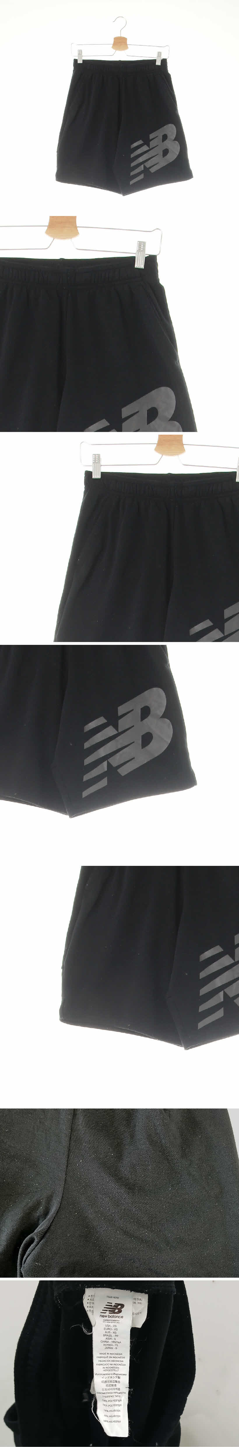 뉴발란스 빅로고밴딩반바지 뉴발란스 블랙 프린팅 빅로고밴딩반바지