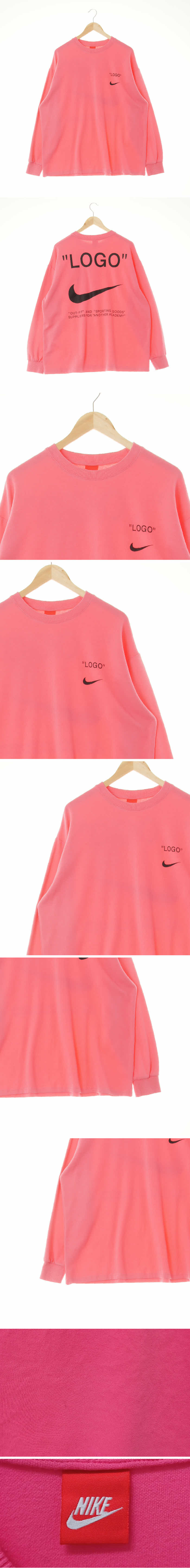 나이키 레터링빅스우시박시티셔츠 나이키 핑크 프린팅 면혼방 레터링빅스우시박시티셔츠