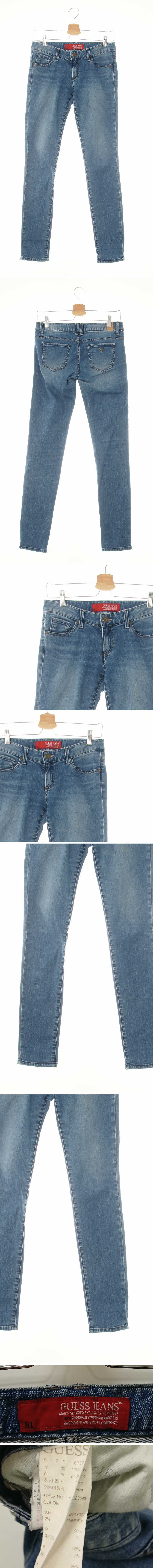 Guess 로우슈퍼스키니워싱진 Guess 진청 데님 로우슈퍼스키니워싱진