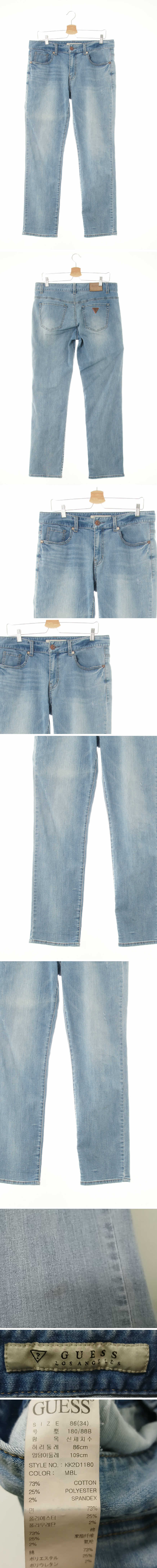 Guess 중청 데님 총알데미지워싱진
