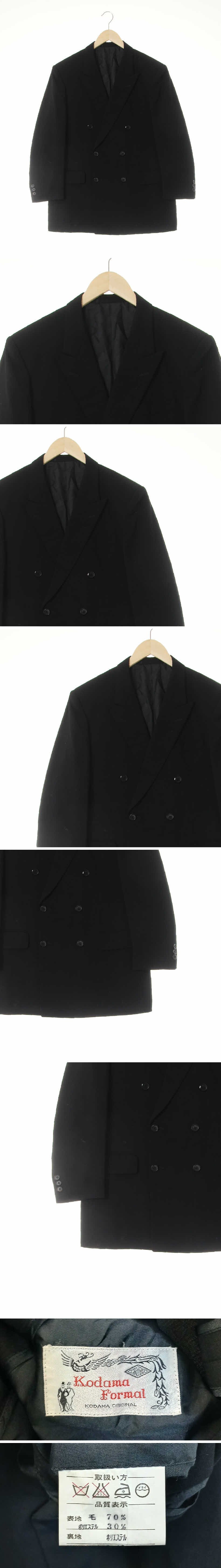 [JPN] kodama formal 블랙 울혼방 피크드라펠오버핏더블블레이저