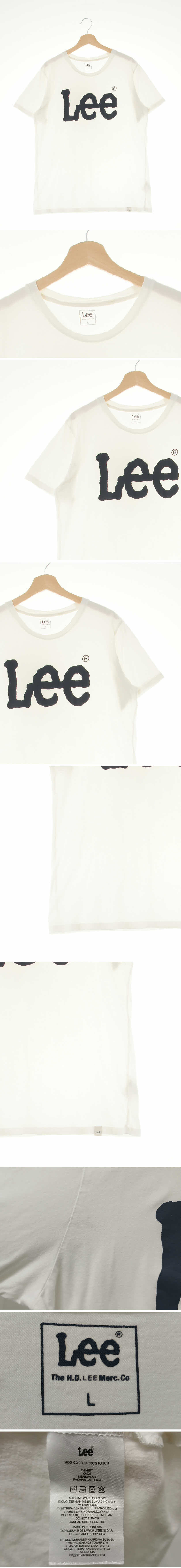 Lee 빅로고라운드반팔티 Lee 화이트 면 빅로고라운드반팔티