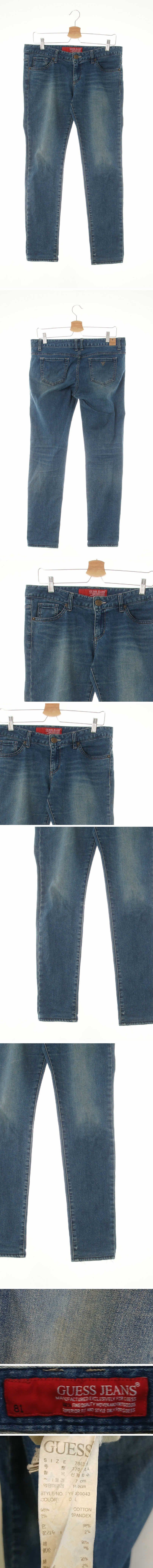 Guess 워시드로우라이즈스키니진 Guess 진청 데님 워시드로우라이즈스키니진
