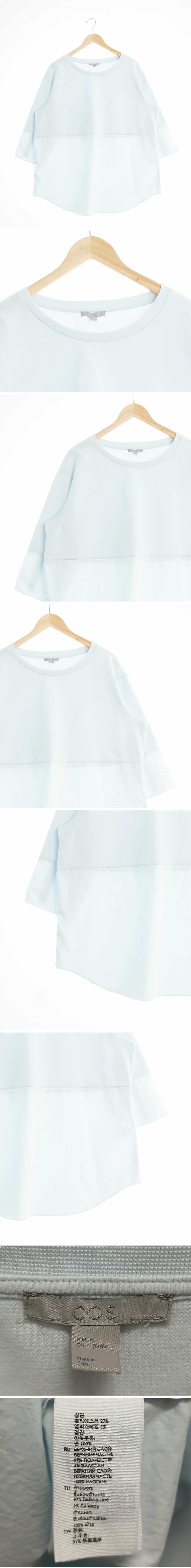 cos 루즈핏셔츠레이어드롱티 cos 라이트블루 루즈핏셔츠레이어드롱티