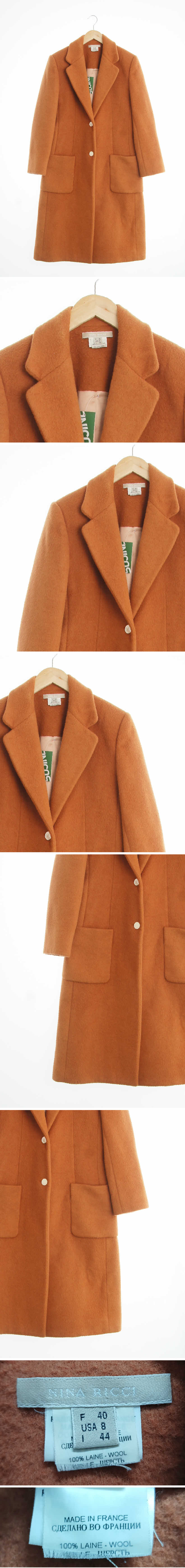 ninaricci 슬림핏롱코트 ninaricci 오렌지브라운 울 슬림핏롱코트
