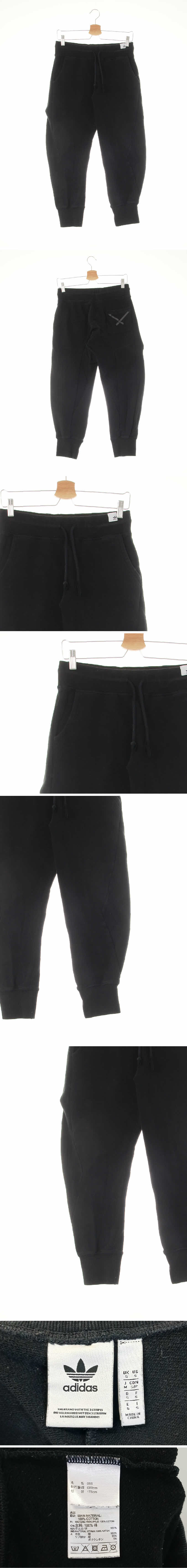 아디다스오리지널 블랙 프린팅 면 백포켓롱시보리조거팬츠