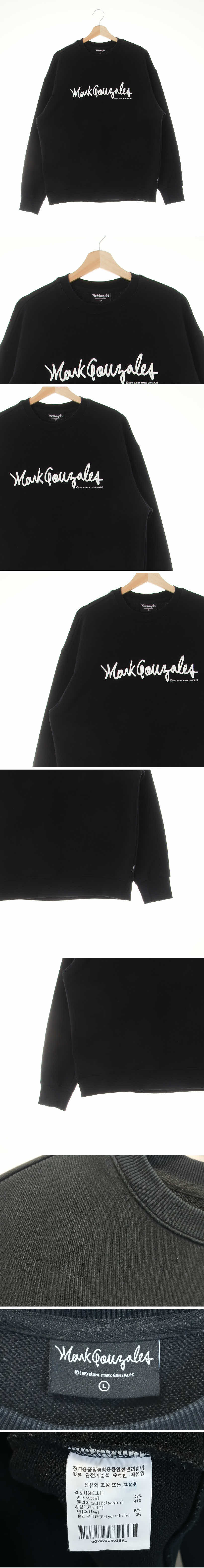 마크곤잘레스 센터레터링드롭숄더스웨트셔츠 마크곤잘레스 블랙 프린팅 면혼방 센터레터링드롭숄더스웨트셔츠