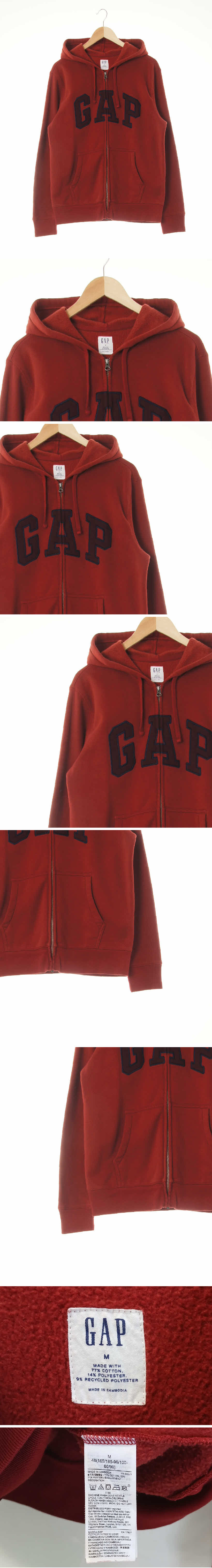 gap 빅패치로고스웨트후드집업 gap 파이어월레드 면혼방 빅패치로고스웨트후드집업