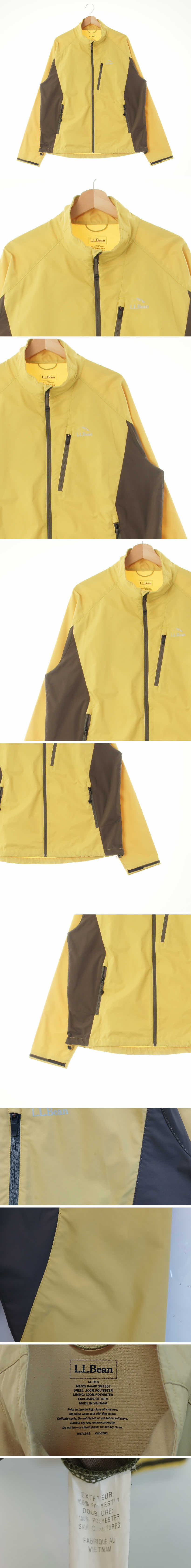 llbean 절개투톤루즈바람막이 llbean 그린신옐로우카키 프린팅 절개투톤루즈바람막이