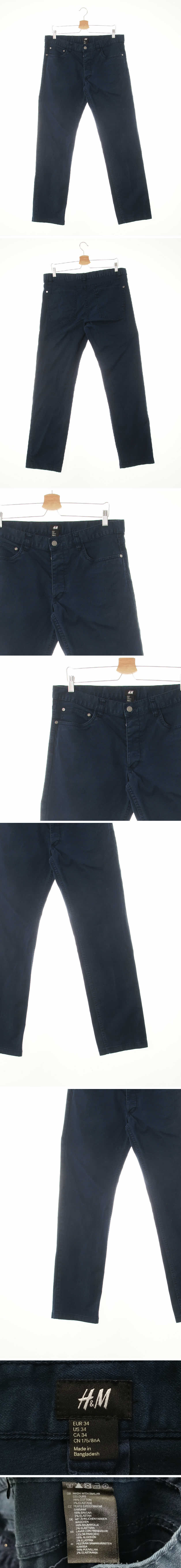 h&m 워싱일자핏진 h&m 네이비 면혼방 워싱일자핏진