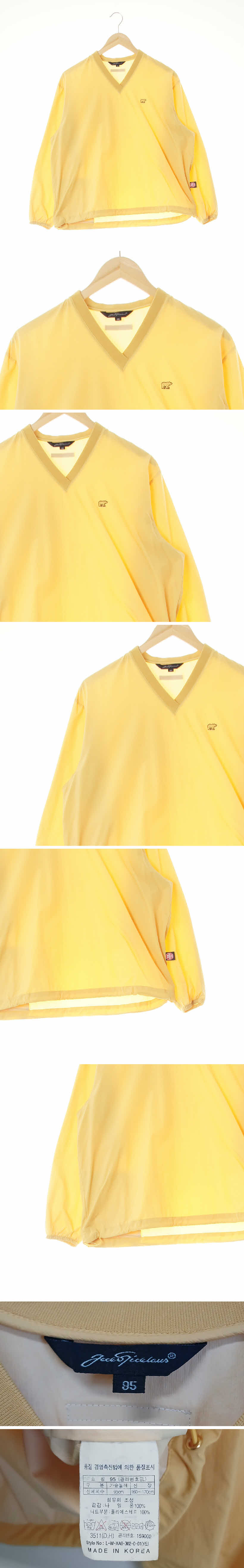 잭니클라우스 홑겹브이넥바람막이티 잭니클라우스 야로우옐로우 홑겹브이넥바람막이티