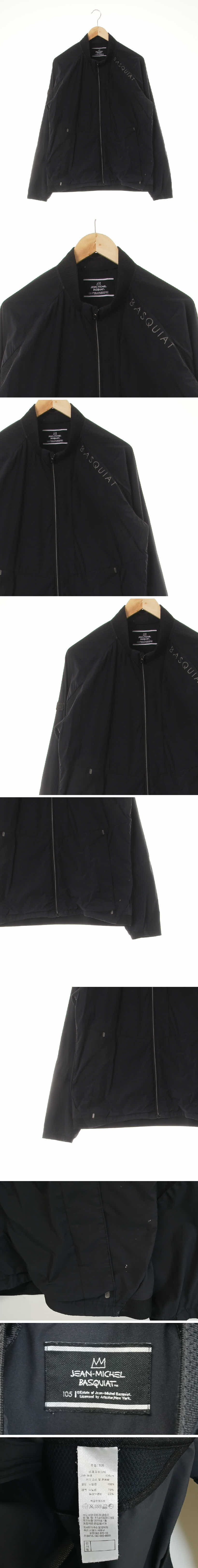 장미쉘바스키아 모크넥절개바람막이 장미쉘바스키아 블랙 프린팅 모크넥절개바람막이