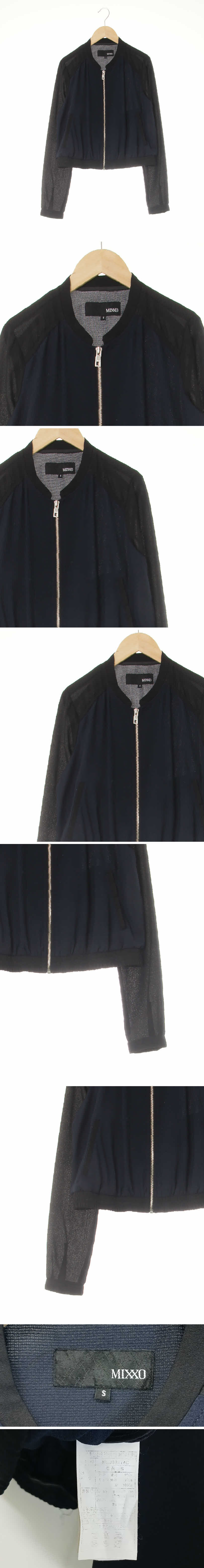 mixxo 다크네이비블랙 투톤간절기블루종