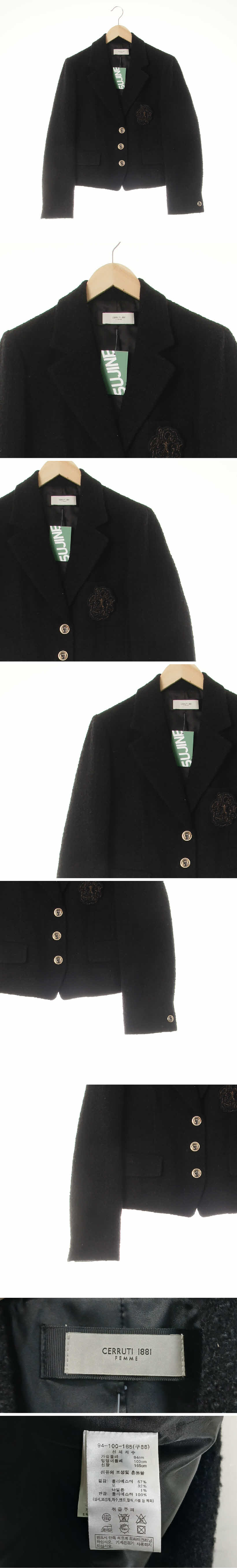 cerruti1881 트위드쓰리버튼재킷 cerruti1881 블랙 울혼방 트위드쓰리버튼재킷