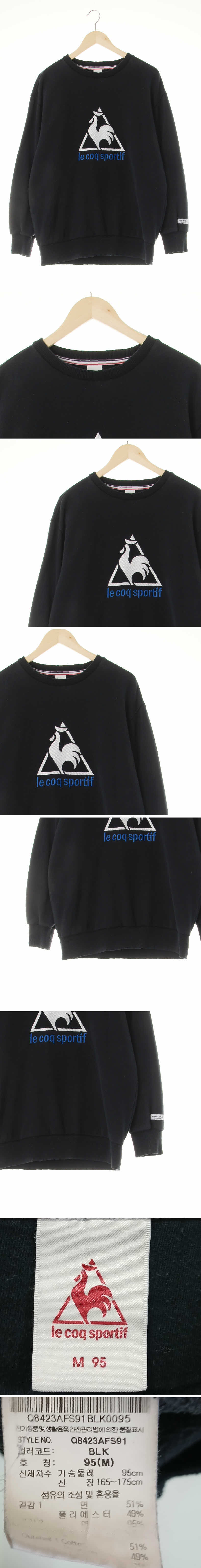 르꼬끄 배색레터링빅로고맨투맨 르꼬끄 블랙 면혼방 배색레터링빅로고맨투맨