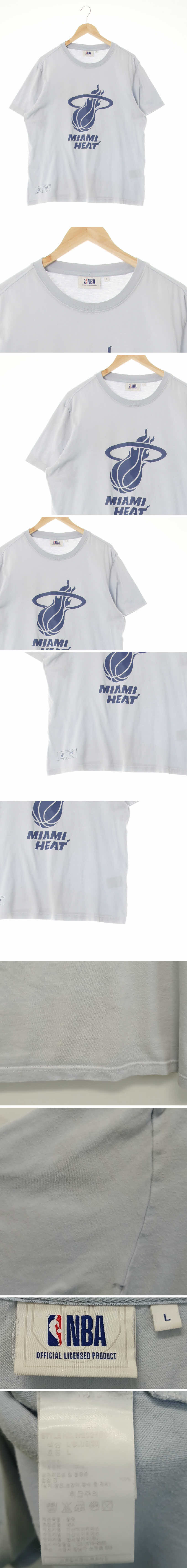 NBA 아이스플로우그레이 프린팅 면 마이애미히트반팔티