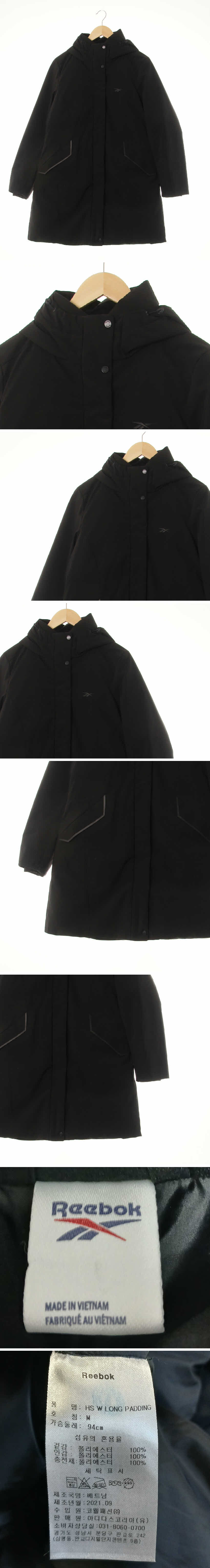 리복 매트하이넥롱패딩 리복 블랙 매트하이넥롱패딩