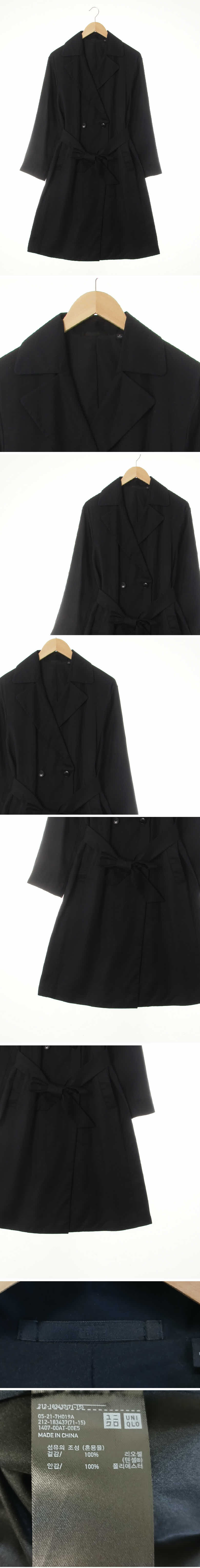 유니클로 라이트트렌치더블버튼롱자켓 유니클로 블랙 라이트트렌치더블버튼롱자켓