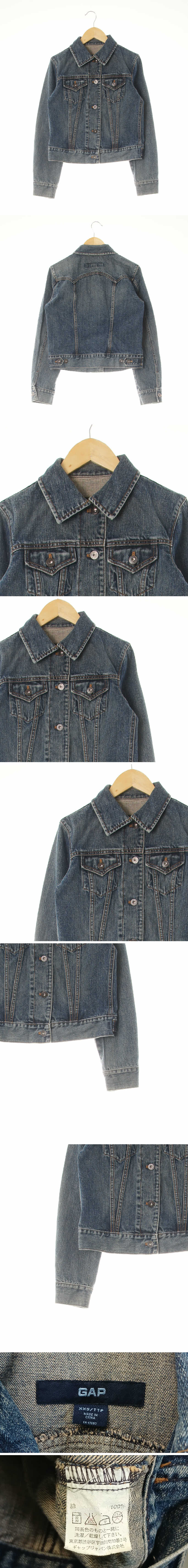 gap 슬림숏트러커재킷 gap 진청 면 슬림숏트러커재킷