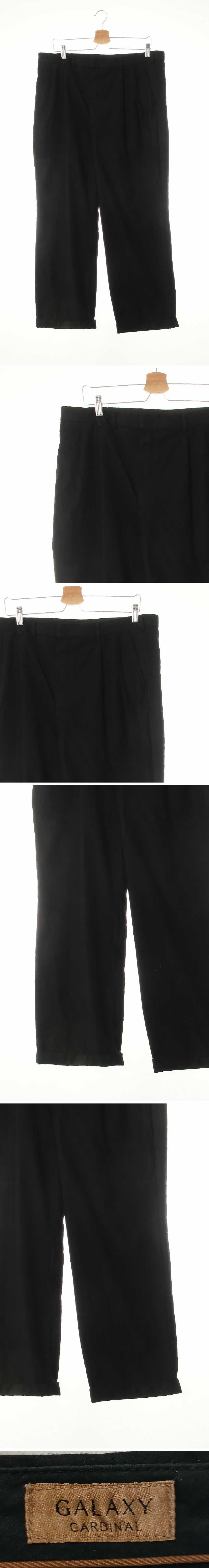 갤럭시 블랙 투턱롤업정장팬츠
