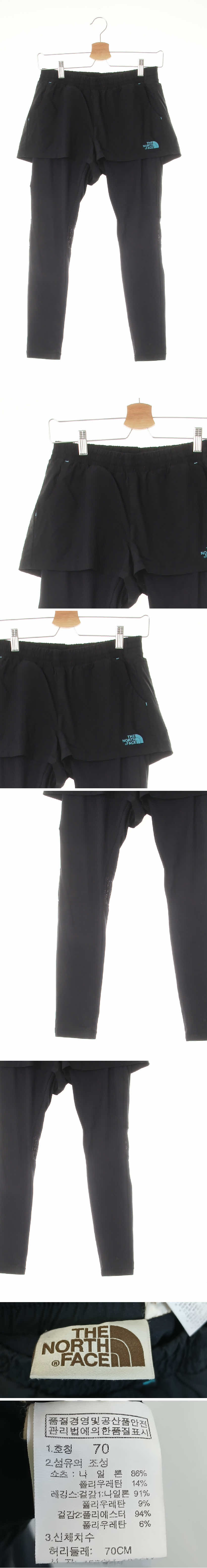 노스페이스 블랙 배색로고숏츠레이어드타이즈