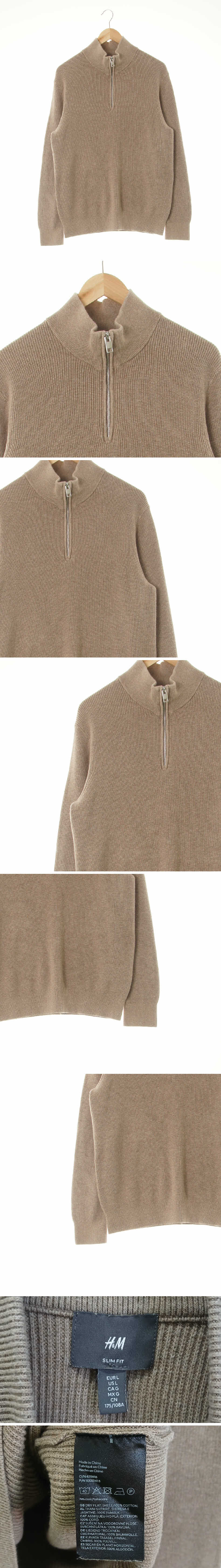 h&m 하이넥집업보카시니트 h&m 모카 면 하이넥집업보카시니트