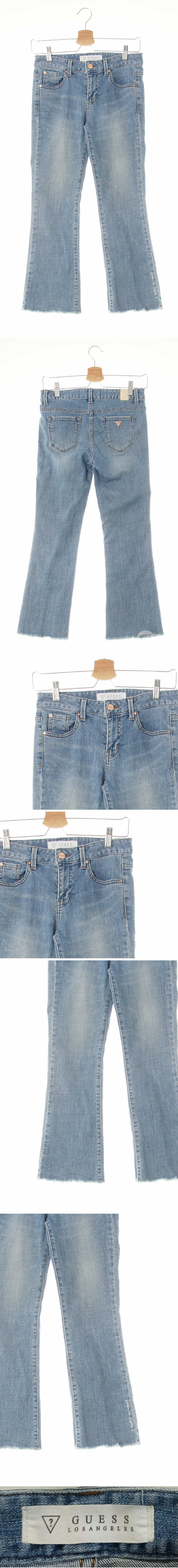 Guess 커팅부츠컷로고버튼진 Guess 중청 데님 커팅부츠컷로고버튼진
