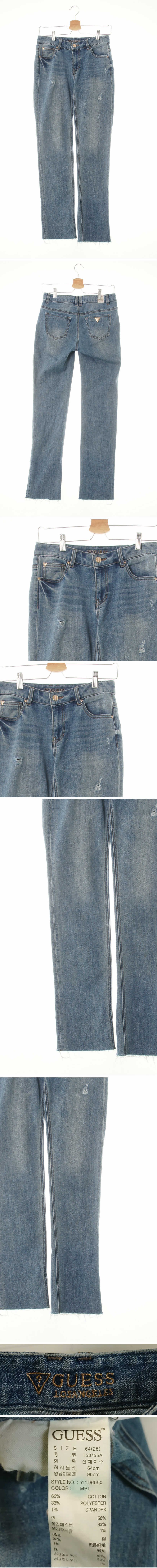 Guess 스몰데미지커팅워싱진 Guess 중청 데님 스몰데미지커팅워싱진