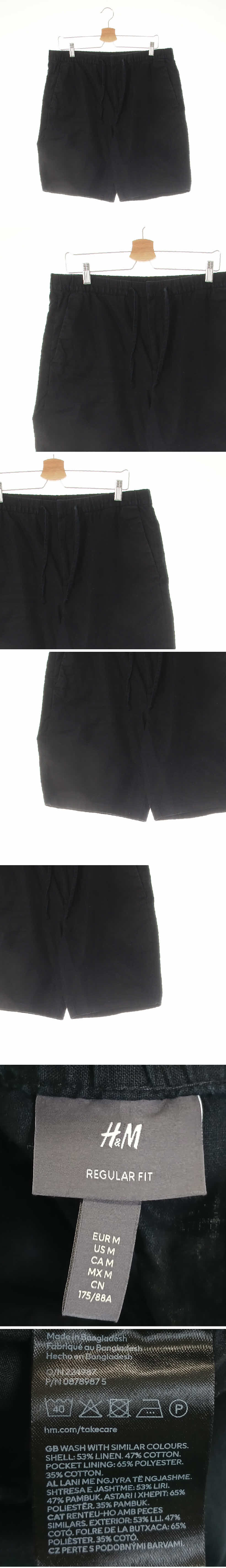 h&m 미니멀하프팬츠 h&m 블랙 린넨혼방 미니멀하프팬츠