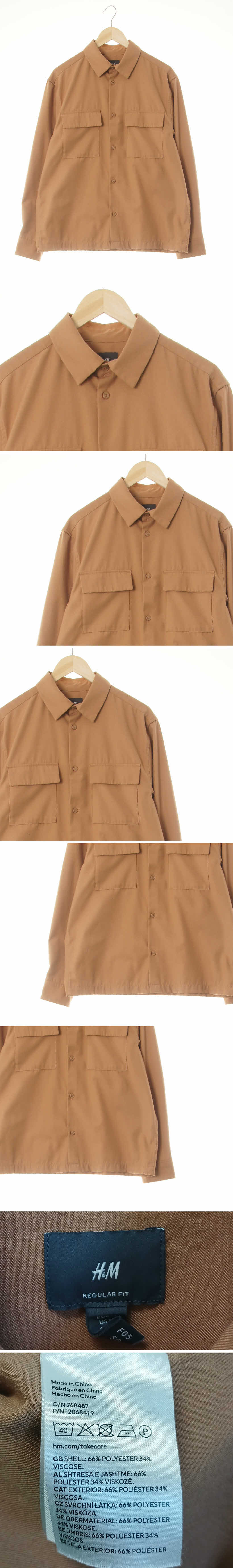 h&m 미니멀투포켓셔츠 h&m 토피베이지 비스코스혼방 미니멀투포켓셔츠