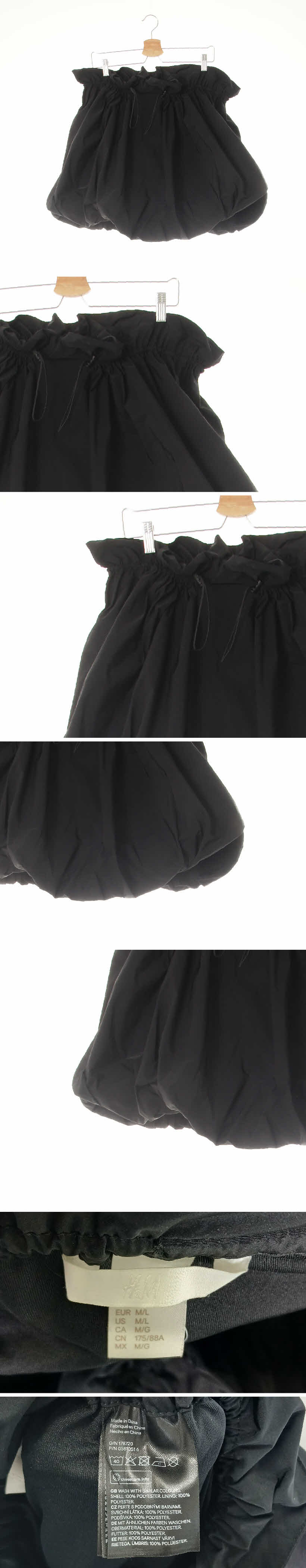 h&m 벌룬스트링미니스커트 h&m 블랙 벌룬스트링미니스커트