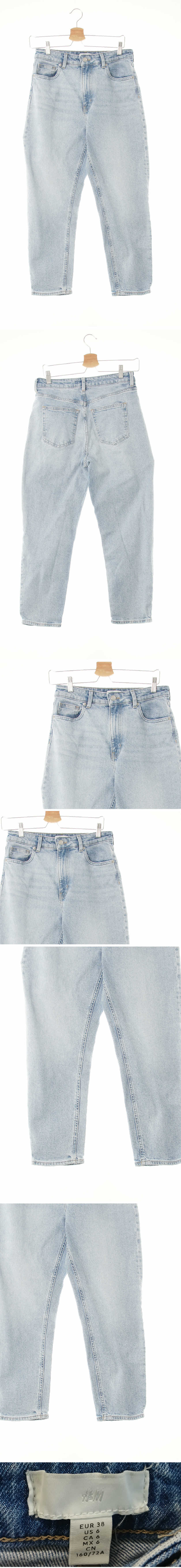 h&m 연청 데님 워싱맘핏하이진