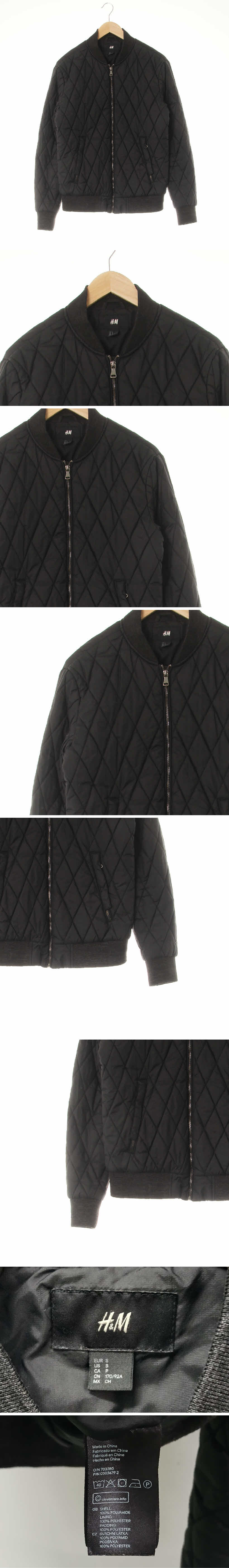 h&m 마름모누빔블루종점퍼 h&m 블랙 마름모누빔블루종점퍼