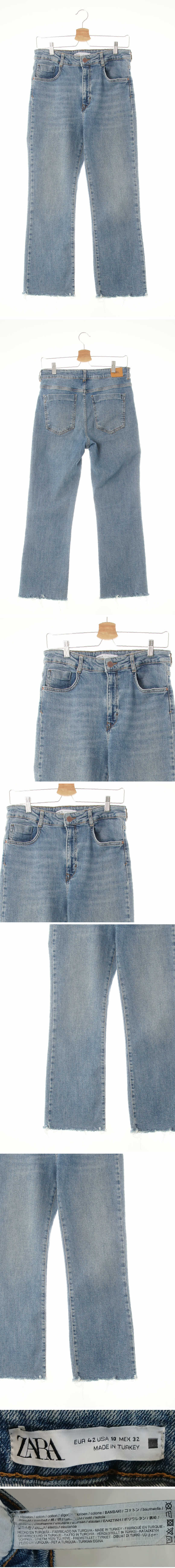 자라 하이커팅워싱부츠컷진 자라 중청 데님 하이커팅워싱부츠컷진