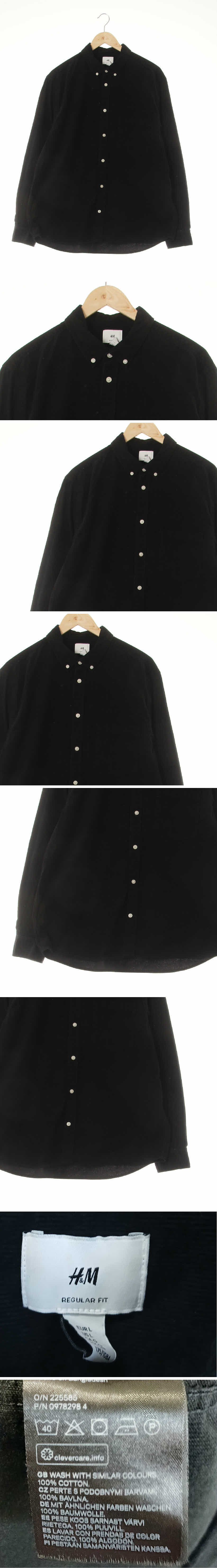 h&m 체스트포켓레귤러셔츠 h&m 블랙 골덴 체스트포켓레귤러셔츠