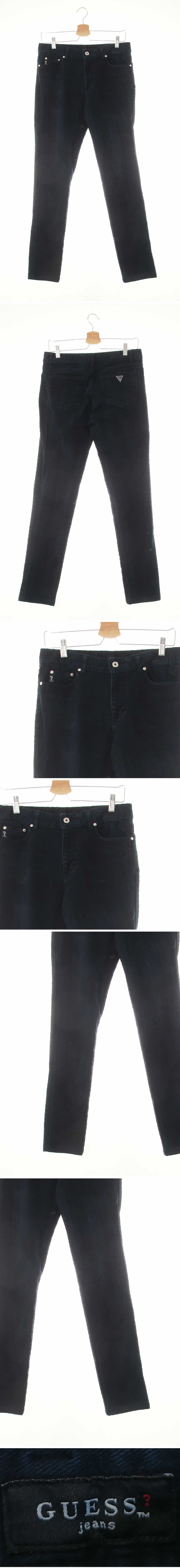 Guess 로고도넛버튼슬림진 Guess 진청 데님 로고도넛버튼슬림진
