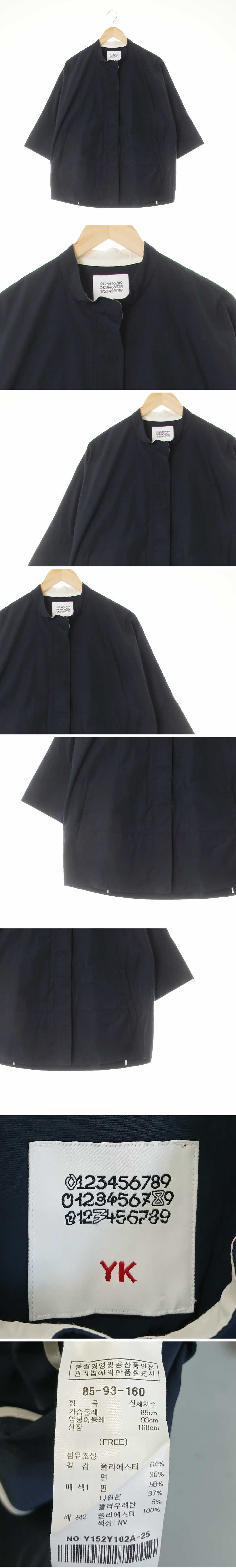 satin 스탠드카라가오리7부자켓 satin 네이비 면혼방 스탠드카라가오리7부자켓