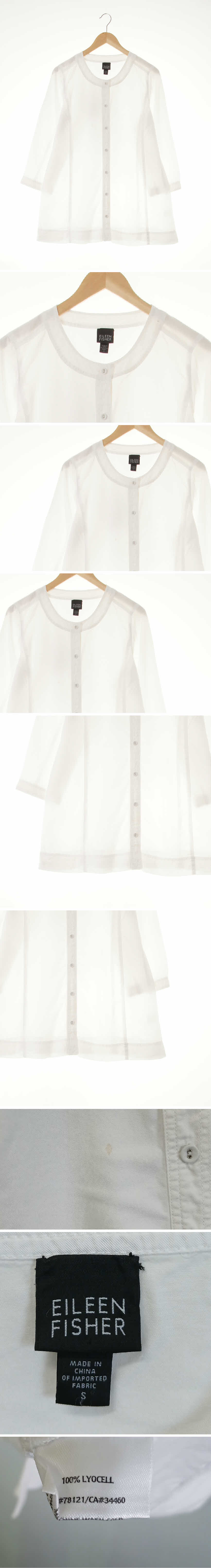 eileenFisher 라운드7부롱블라우스 eileenFisher 화이트 라운드7부롱블라우스