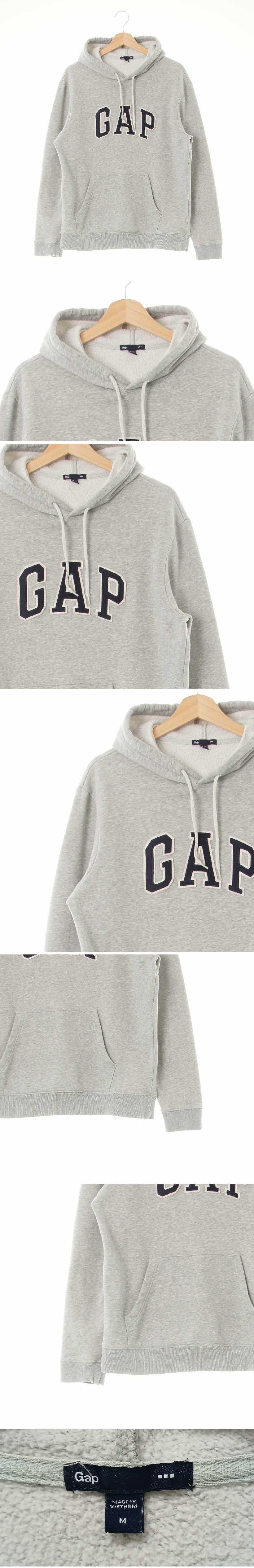 gap 빅패치로고포켓스웨트후디 gap 멜란지그레이 면혼방 빅패치로고포켓스웨트후디