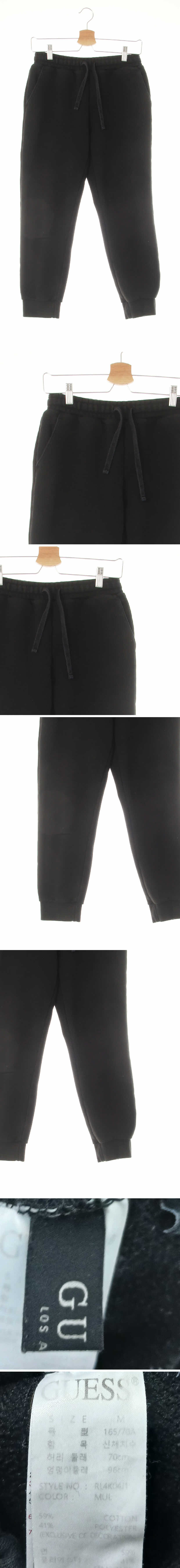 Guess 심플조거트레이닝팬츠 Guess 블랙 면혼방 심플조거트레이닝팬츠