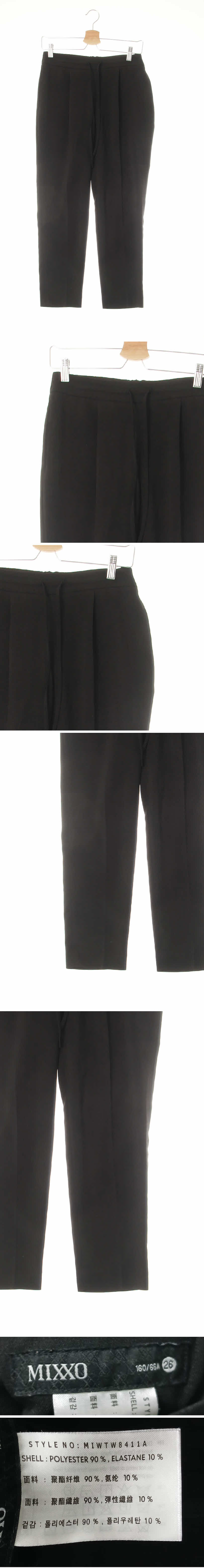 미쏘 핀턱쿨배기핏슬랙스 미쏘 블랙 핀턱쿨배기핏슬랙스
