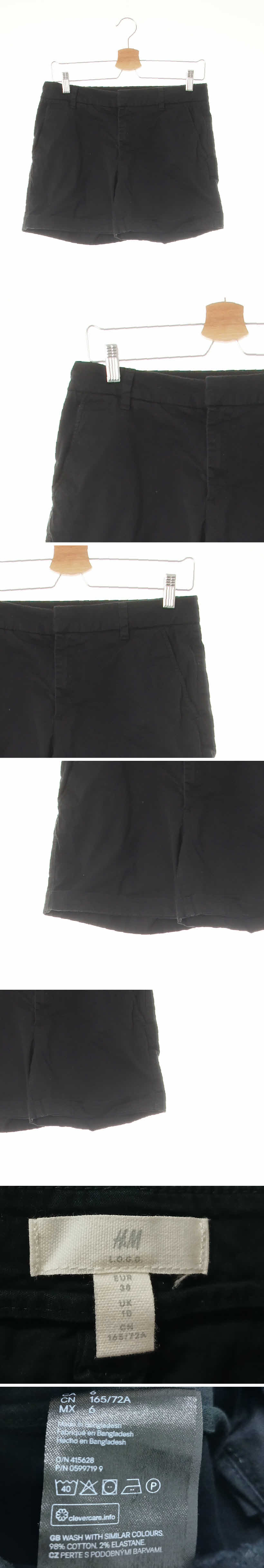 h&m 롤업치노숏팬츠 h&m 블랙 면혼방 롤업치노숏팬츠