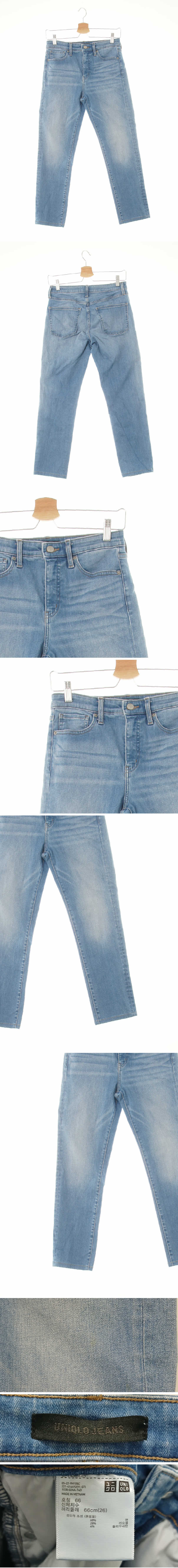 유니클로 중청 데님 워싱스트레치슬림진