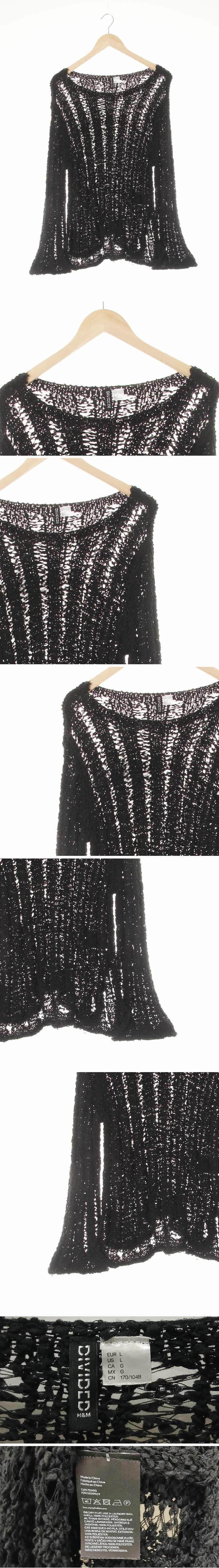 h&m 니팅망사니트 h&m 블랙 니팅망사니트