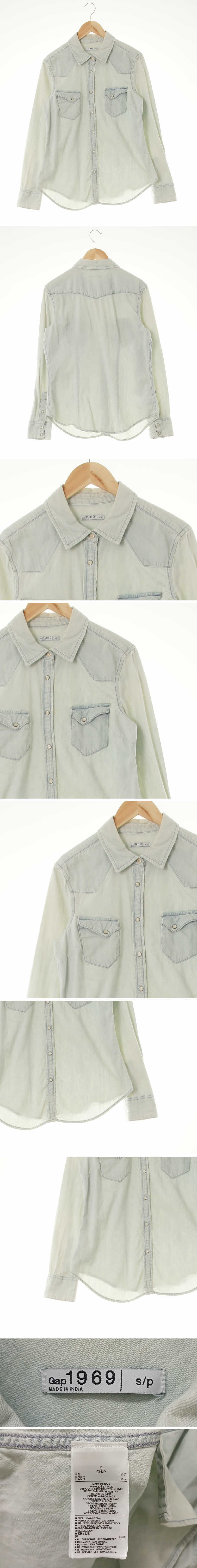 gap 스냅버튼웨스턴셔츠 gap 연청 면 스냅버튼웨스턴셔츠