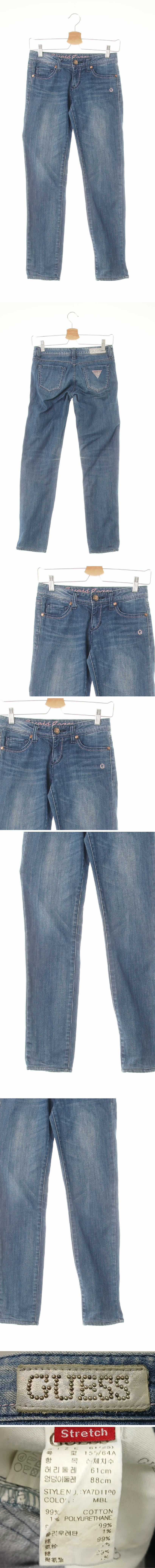 Guess 로우큐빅G스키니진 Guess 중청 데님 로우큐빅G스키니진