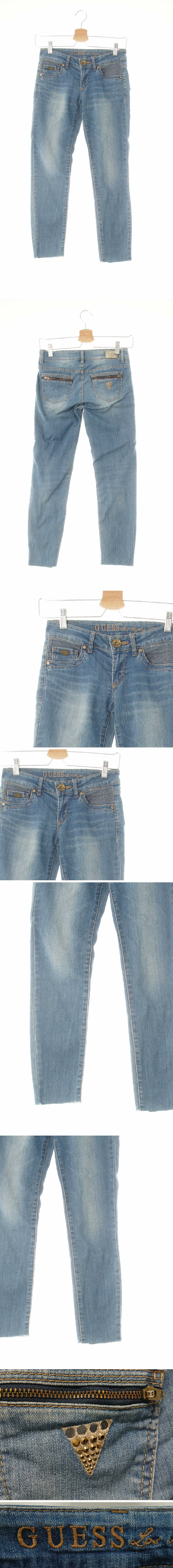 Guess 중청 데님 워시드앵클스키니핏컷팅진