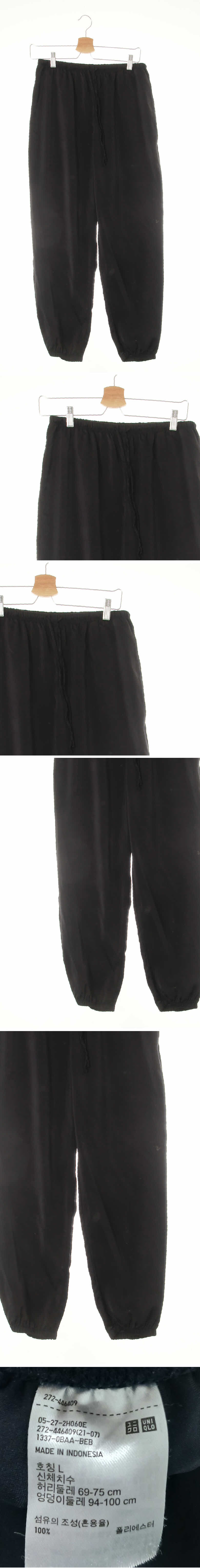 유니클로 블랙 실키조거팬츠