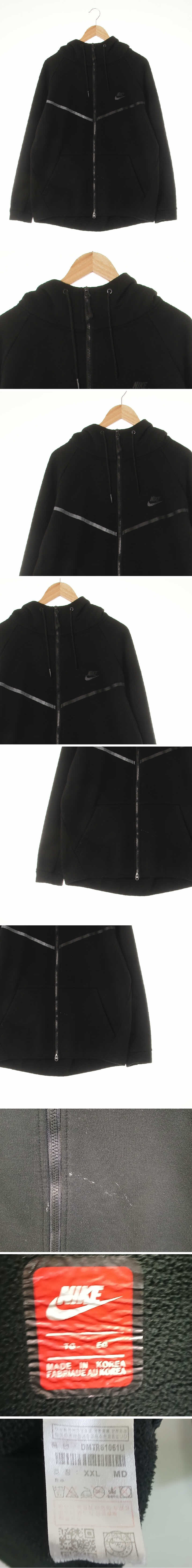 나이키 테이핑라인후드집업 나이키 블랙 울혼방 테이핑라인후드집업
